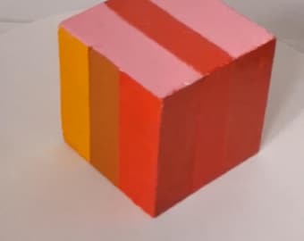 Color-Edge Study 08 - Abstract Geometric Cube Sculpture