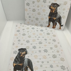 Papelería Pfotenpost Rottweiler l DIN A5 l 10 hojas l doble cara, rayada l impresa en papel de alta calidad de 90 g/m²