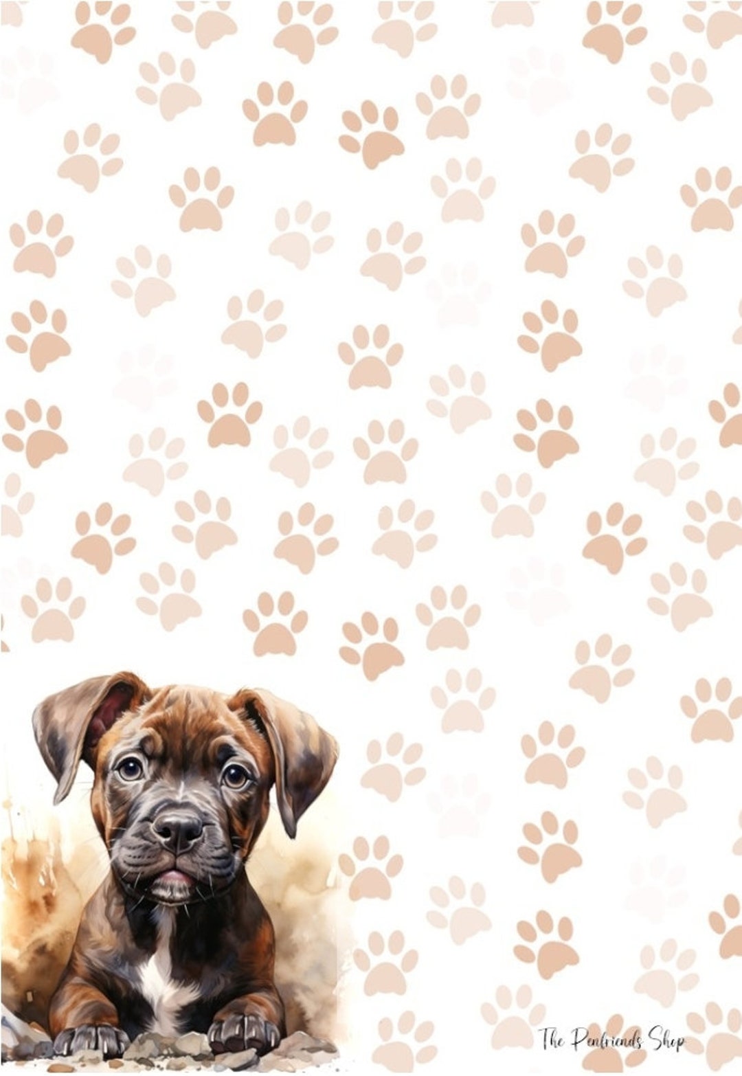 Letter Paper Boxer Puppy L DIN A4 L 20 Sheets L Printed on High-quality ...