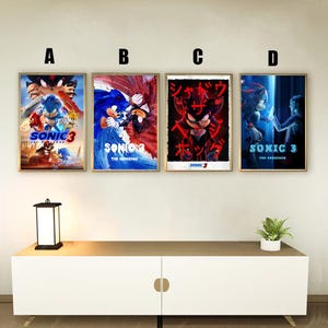 Sonic the Hedgehog 3 (2024) Movie Poster, Home decoration, Festival gifts, Office decoration, Poster customization