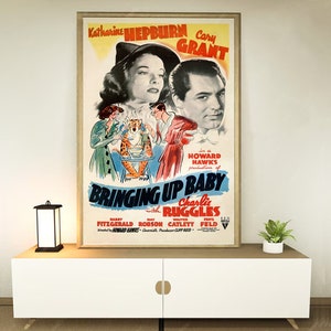 Bringing Up Baby (1938) Film Poster, Dekoration fürs Haus, Festivalgeschenke, Bürodekoration, Posteranpassung
