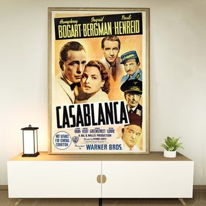 Casablanca (1943) Movie Poster, Home decoration, Festival gifts, Office decoration, Poster customization
