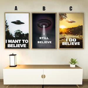 I Want To Believe Ufo Poster, Home decoration, Festival gifts, Office decoration, Poster customization