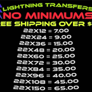 Iron on logos, Heat transfers, DTF, Direct To Film, HTV