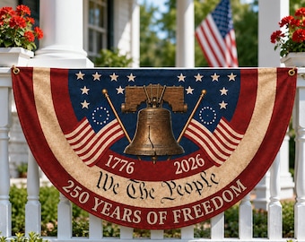 Vlag van 250-jarig jubileum, banner 250-jarig jubileum, We The People, 1776 2026, patriottische verandahek, decor Semiquincentennial