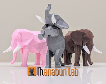 Low Poly Elephant Puzzle Toy Art Magnet 3DPrint STL Cute