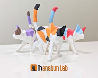 Low Poly Walking Cat Puzzle Toy Art Magnet 3DPrint STL Cute