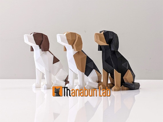 Low Poly Dog Puzzle Toy Art Magnet 3DPrint STL Cute