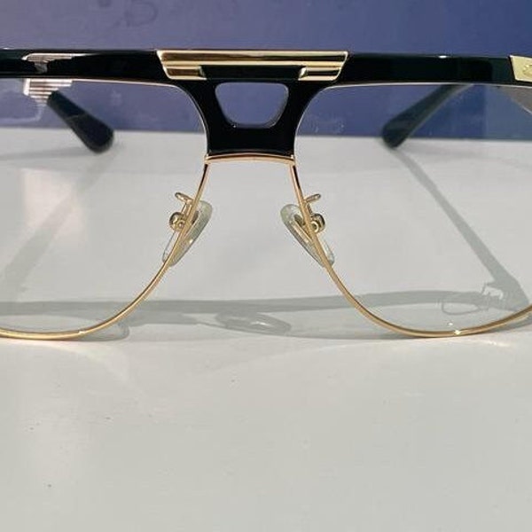 Vintage Cazal Eyeglasses Half Frame, Mod 986 Black & Gold Cazal Eyewear Men/ Women, Gift For father, Gift For Mother