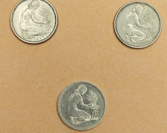 50 Pfennig coin - Germany  - 1949 - (F), 1979 - (G)