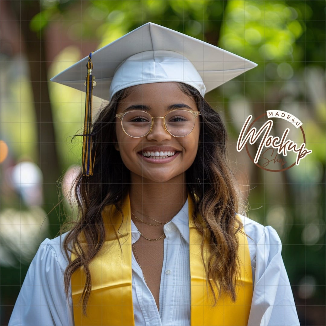 Senior Mockup Female Grad Model Mockup African American Model PNG File ...