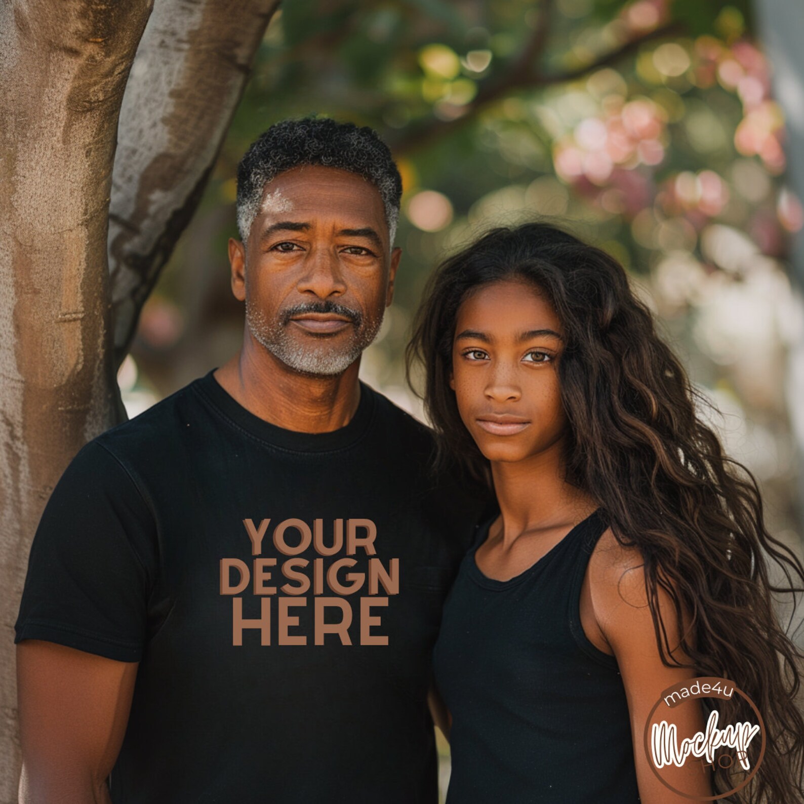 Dad and Daughter Father's Day Mockup Black Dad and Daughter Models ...