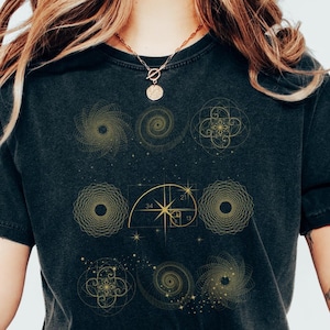Fibonacci Math Comfort Colors, Golden Ratio Celestial t-shirt, Spiral Geometry Teacher Science shirt Math Teacher Gift, Geek Gift plus size