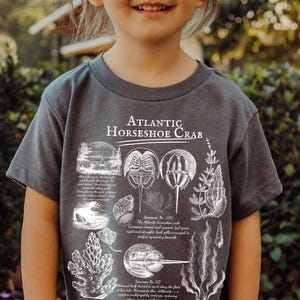 Retro Atlantic Horseshoe Crab Kids Shirt, Youth Marine Shirt, Sea Youth Tshirt Ocean Creatures Kids Gift