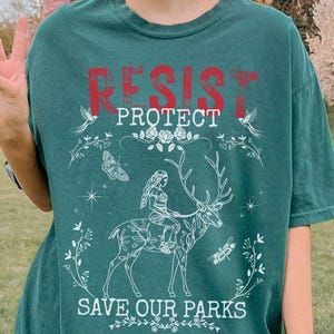 Comfort Colors Protect Our National Parks Shirt, Environmental Activism Tee, National Park Resist Bear Tee, Parks Over Profit Granola Girl
