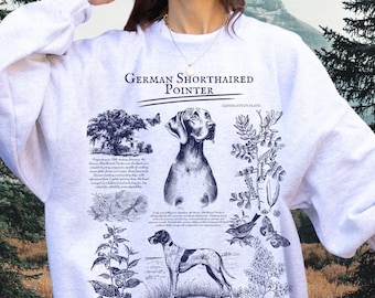 Retro German Shorthaired Pointer Sweatshirt, GSP Dog Mom Crewneck, Breed Graphic Sweater, Hunting Dog Gift, German Pointer Dad Pullover