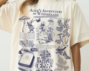 Alice’s Adventures in Wonderland Comfort Colors Shirt, Literary Tee, Book Lover Gift, Cottagecore Art, Classic Literature Graphic Shirt