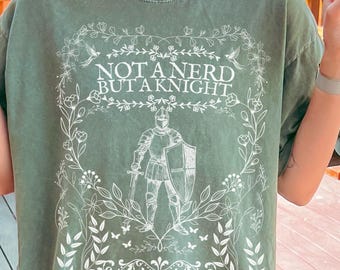 Knightcore LARP Comfort Colors shirt, Castle Core Floral Medieval Knight Tee, Minimalistic Goth Larp shirt, Gift for her, larp lover tshirt
