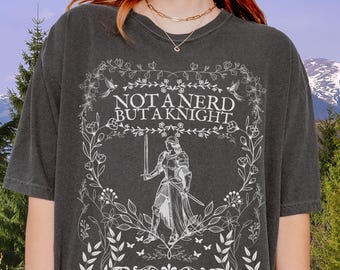 Knightcore LARP Comfort Colors shirt, Castle Core Floral Medieval Knight Tee, Minimalistic Gift for her, larp tshirt