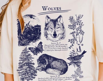 Wolf Camping Comfort Colors Shirt, Wolf Wildlife Biologist Tee, granola aesthetic outdoorsy, mountaineering nature lover camp lovers gifts