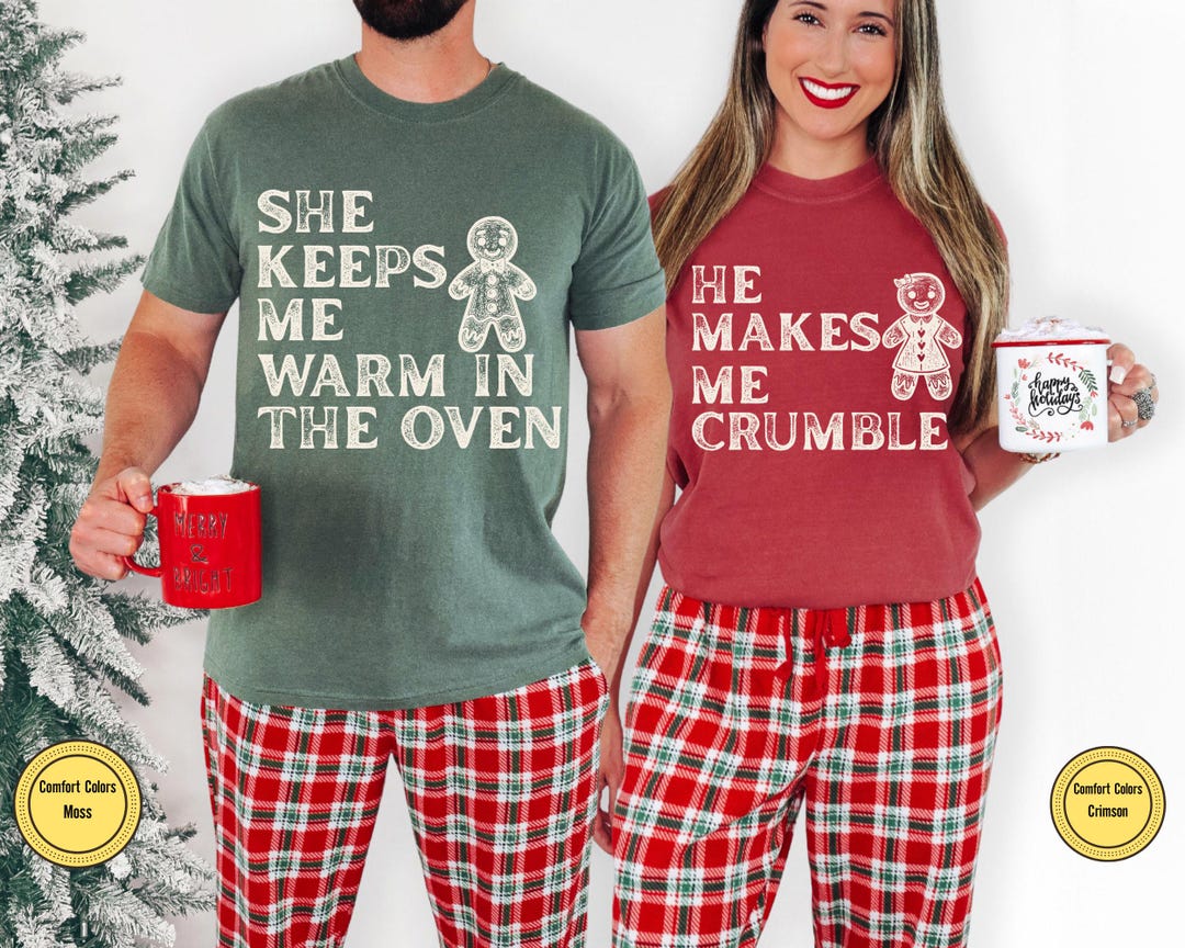 Funny Inappropriate Couple Matching Shirts, Gingerbread Holiday Comfort ...