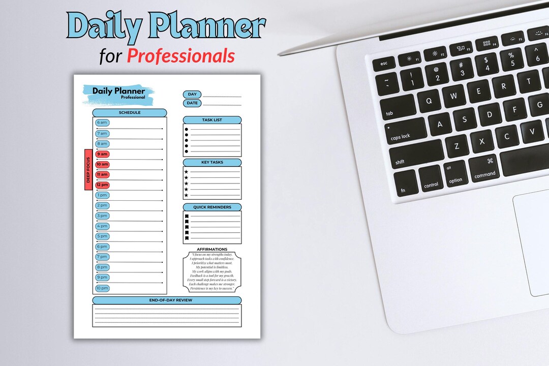Buy Minimalist Adhd-friendly Printable Daily Planner for Professionals ...