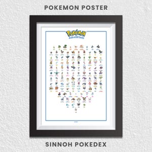 Pokémon Pokédex Sinnoh Region PDF Poster A1,A2,A3,A4 & A5
