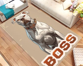 Alfombra con diseño de Pitbull, alfombra para perro, alfombra de animal, regalo para perro, huella de mascota, alfombra personalizada, alfombra de área, alfombra popular, alfombra antideslizante, alfombra suave, alfombra moderna