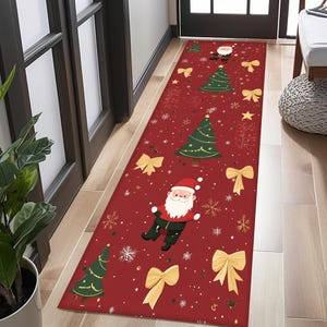 Christmas Runner, Christmas Rug, Christmas Area Rug, Christmas Carpet, Christmas Decoration Rug, Xmas Hallway Rug, Runner, Area Rug