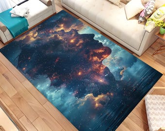 Milky Way Rug, Galaxy Rug, Space Rug, Colorful Rug, Art Rug