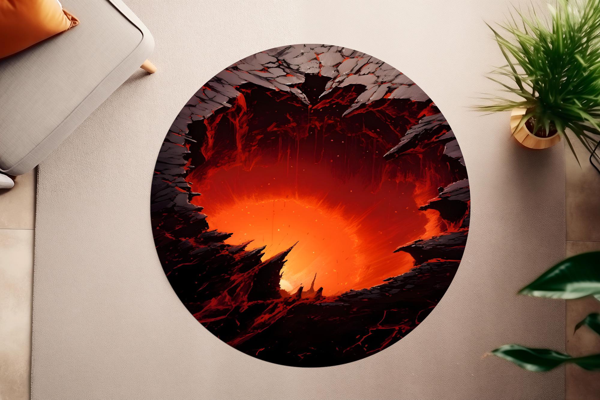 3D Rug, Huge Crack Rug, Lava Rug, Deep Hole Rug, Optical Illusion