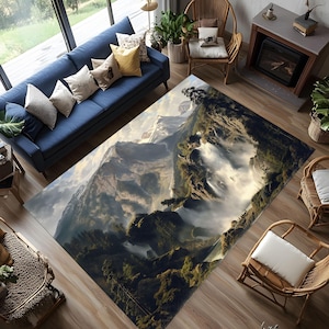 Alfombra con diseño natural, alfombra de montaña, alfombra decorativa moderna, alfombra de árbol, decoración del hogar, alfombra de regalo, alfombra de sala de estar, alfombra de regalo, alfombra decorativa, alfombra moderna, alfombra de área