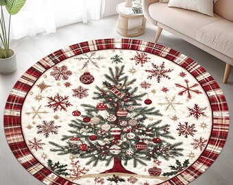 Christmas Rug, Christmas Round Rug, Christmas Tree Rug, Merry Christmas Rug, Christmas Decoration Rug, Christmas Gift, New Year Rug