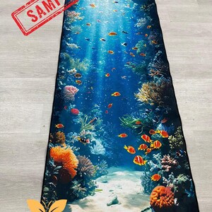 Ocean Rug, Fish Rug, Tropical Fish Rug, Underwater Fish View Rugs, Gift Runner Rug, Hallway Rug, Decor Long Rug, Modern Rug, Home Decor image 7