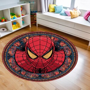Spiderman, Tapis Spiderman, Tapis rond Spiderman, Tapis déco, Tapis pour chambre d&#39;enfant, Carpette, Tapis rond, Tapis populaire, Tapis de salon