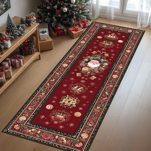 Christmas Runner, Christmas Rug, Christmas Area Rug, Christmas Carpet, Christmas Decoration Rug, Xmas Hallway Rug, Runner, Area Rug