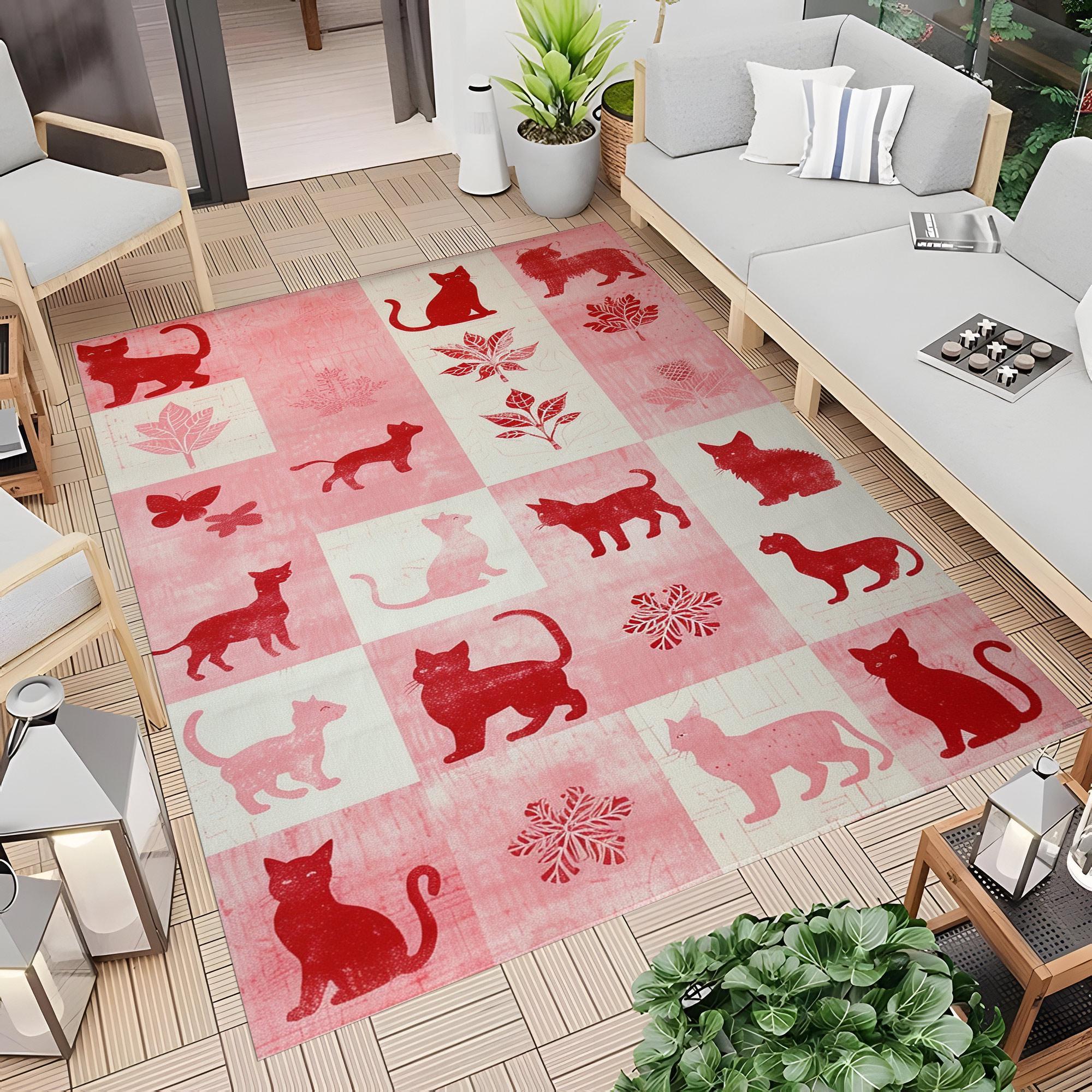 Cat Rug, Animal Rug, Cat Design Gift, Pet Rug, Cat Lovers Rug, Pet Paw ...