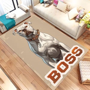 Pitbull Design Rug, Dog Rug, Animal Rug, Gift For Dog, Pet Paw, Custom Rug, Area Rug, Popular Rug, Non Slip Rug, Soft Rug, Cool Rug