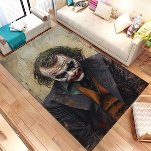 Alfombra Joker, alfombra con estampado Joker, alfombra fantástica, alfombra moderna, alfombra para sala de estar, alfombra de película, alfombra decorativa, alfombra de área, alfombra genial, decoración del hogar