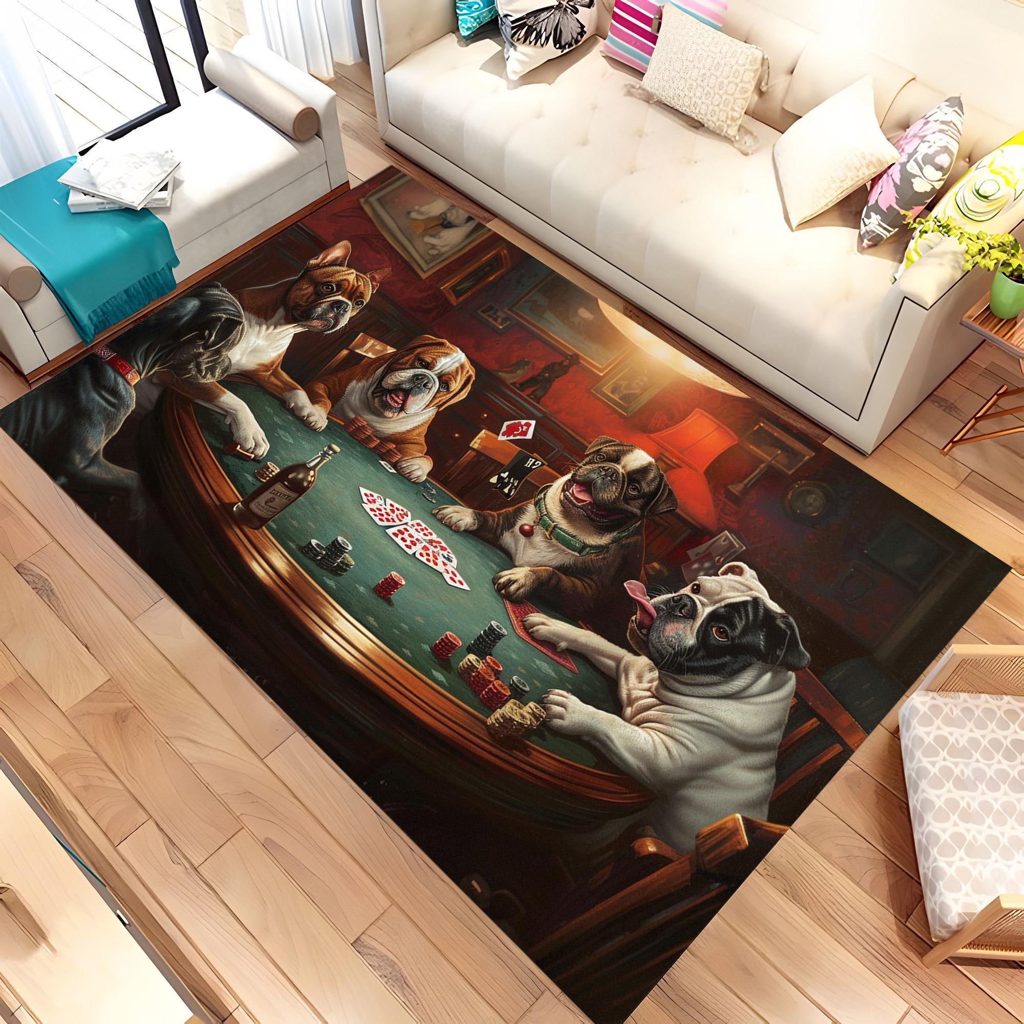 Dogs Playing Poker Rug - Etsy Canada