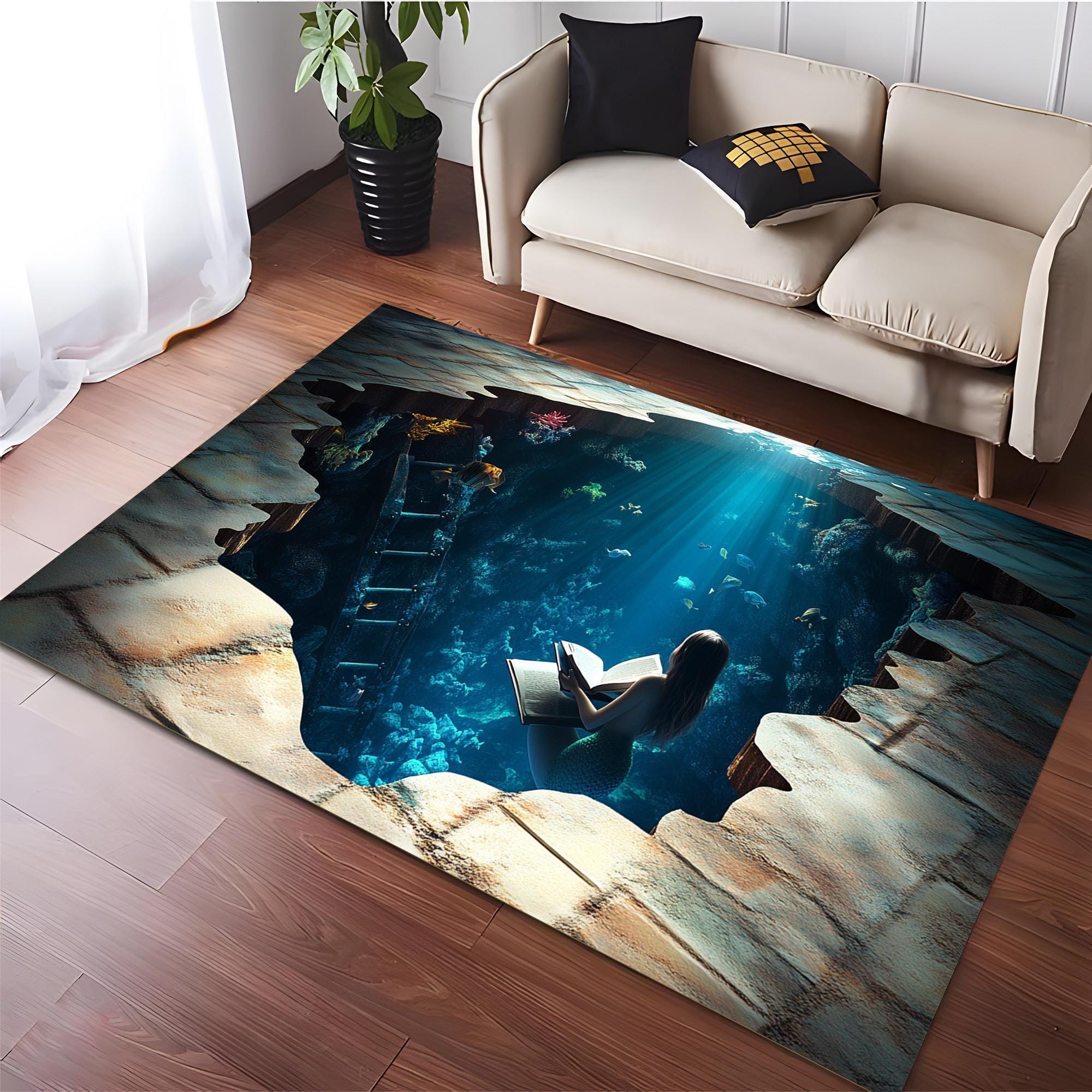 3D Rug, Mermaid Rug, Optical Illusion, 3D Design, Deep Hole Rug, 3D ...