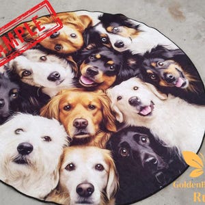 Dog Rug, Animal Rug, Pet Paw Rug, Dogs Design Rug, Cute Animal, Round Rug, Area Rug, Popular Rug, Non Slip Rug, Soft Rug, Cool Animals image 8