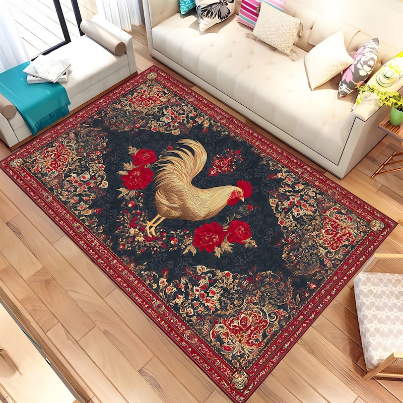 Rooster Rugs - Etsy
