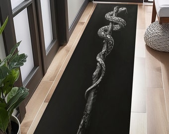 Snake, Snake Rug, Snake Runner Rug, Runner, Poisonous Snake, Colorful Tattoo,Gift Runner Rug,Hallway Rug, Decor Long Rug,Snake Pattern Rug