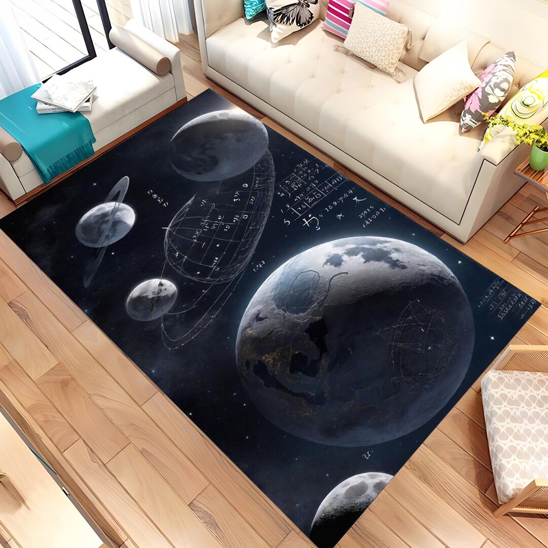 Space Reading Rug Space Rug, Planet Rug, Living Room Rug, Solar System, Space Carpet ...