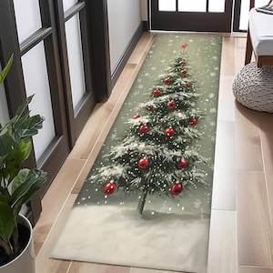 Camino de mesa navideño, alfombra navideña, alfombra navideña, alfombra navideña, alfombra decorativa navideña, alfombra navideña para pasillo, corredor, alfombra de área