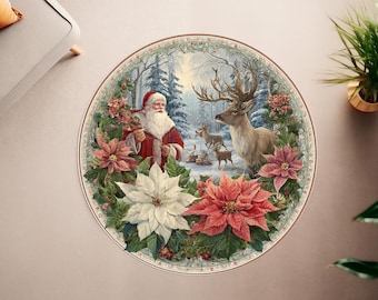 クリスマスラグ、クリスマスラウンドラグ、サンタクロースラウンドラグ