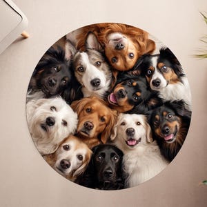 犬用ラグ、動物用ラグ、ペットの足跡用ラグ、犬デザインラグ、かわいい動物、円形ラグ、エリアラグ、人気のラグ、滑り止めラグ、ソフトラグ、クールな動物