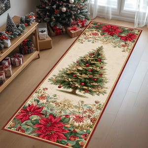 Christmas Runner, Christmas Rug, Christmas Area Rug, Christmas Carpet, Christmas Decoration Rug, Xmas Hallway Rug, Runner, Area Rug