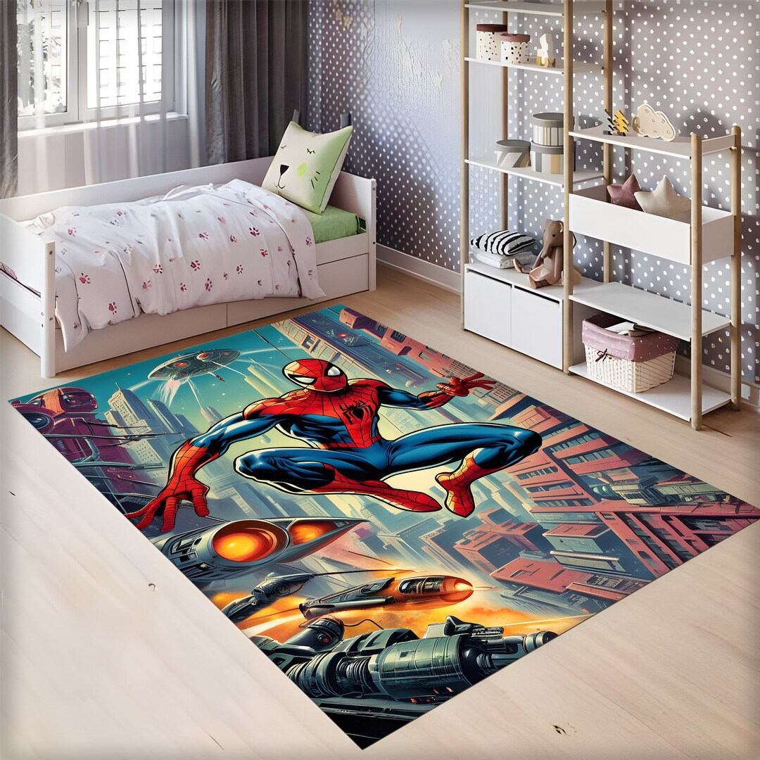 Spiderman Rug, Cartoon Rug, Legend Cartoon Rug, Kids Room, Living Room ...